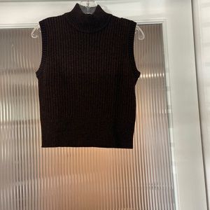 Jones of New York sweater set. Chocolate brown with copper highlights